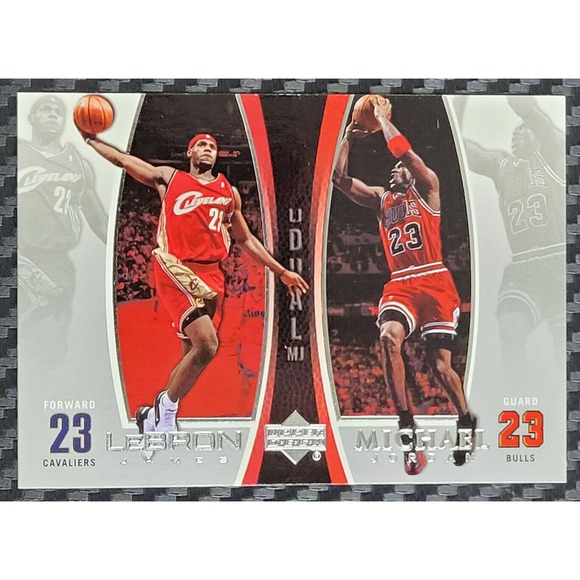 2005-06 UPPER DECK MICHAEL JORDAN LEBRON JAMES DUAL‎ RARE INSERT LJMJ9